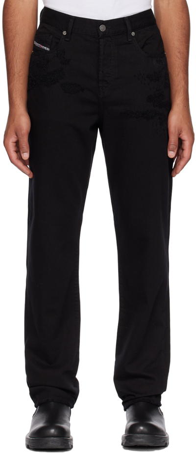 Diesel D-macro Mid-rise Straight-leg Jeans In Schwarz