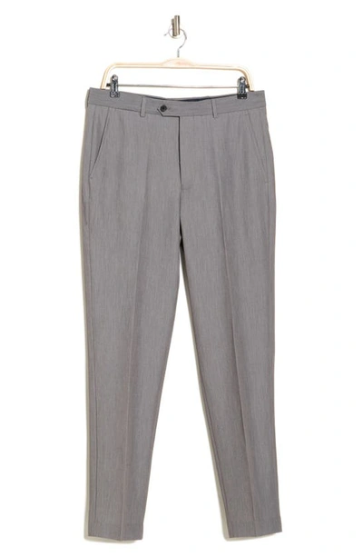 Nautica Flat Front Solid Trousers In Light Gray