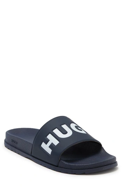 Hugo Boss Match It Slide Sandal In Dark Blue