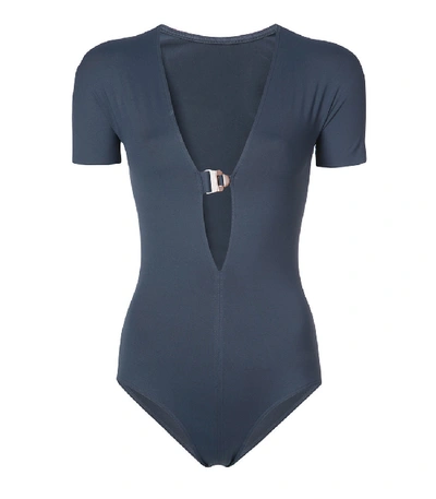 Eres Edge Adjust Plunging V-neck Swimsuit In Blue