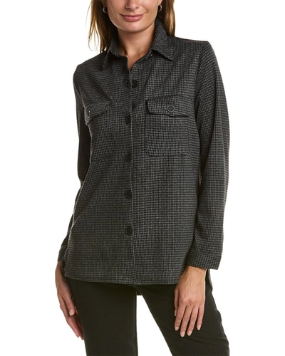 Max Studio Double Knit Shacket In Black