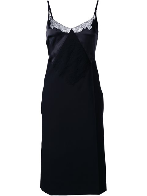 Nina Ricci Lace Detail Slip Dress - Black | ModeSens