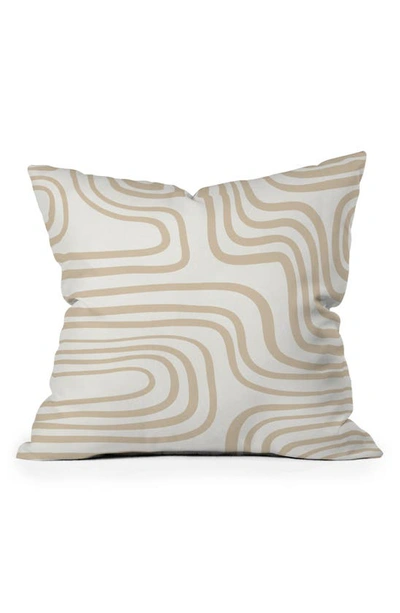 Deny Designs Iveta Coeur Wavy Throw Pillow In White