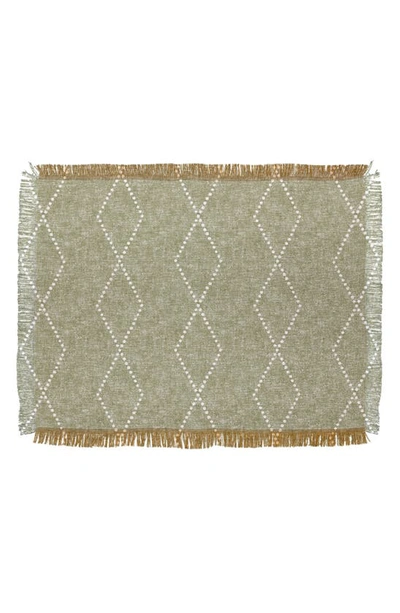 Deny Designs Lad Geo Diamond Throw Blanket In Olive
