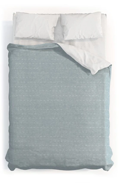 Deny Designs Lad Running Stitch 3-piece Duvet Set In Green