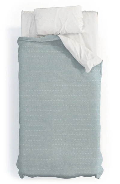 Deny Designs Lad Running Stitch 2-piece Duvet Set In Blue