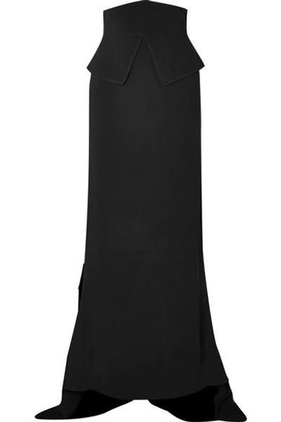 Antonio Berardi Asymmetric Crepe Maxi Skirt In Black