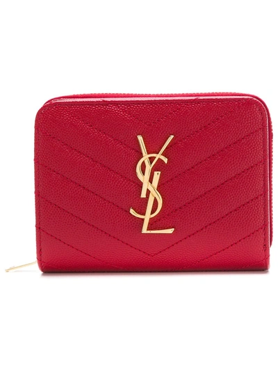 Saint Laurent Small Monogram Purse In Red