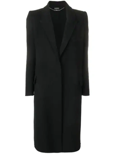 Alexander Mcqueen Single Breasted Coat In Black
