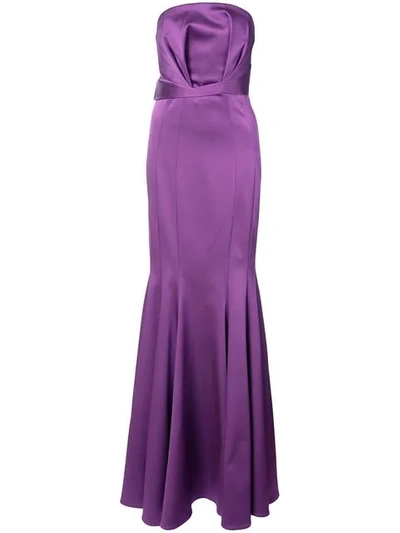 Zac Zac Posen Nolita Fitted Gown In Purple