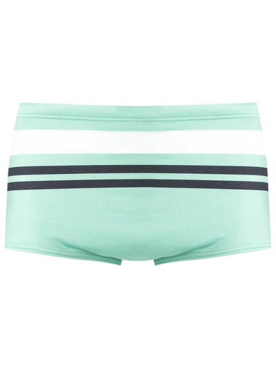 Amir Slama Striped Trunks In Green