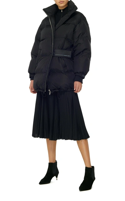 Prada Quilted Shell Puffer Coat In Black