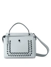 Fendi Dotcom Lace-up Leather Satchel In Grey Powder