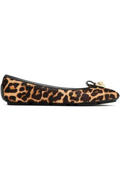 Michael Michael Kors Woman Leather-trimmed Leopard-print Calf Hair Ballet Flats Animal Print