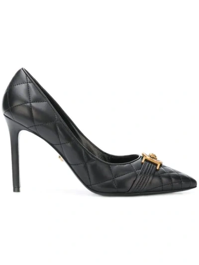 Versace Medusa Quilted Pumps In Black