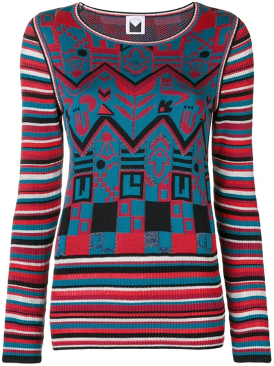Sadie Williams Pattern And Stripe Knit Sweater