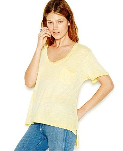 Free People Women's 757 Distressed Short Sleeve T-shirt In Lime