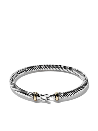 David Yurman Sterling Silver And 18kt Yellow Gold Cable Bracelet In S8