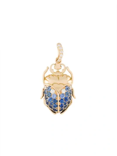 Aurelie Bidermann 'scarab' Sapphire And Diamond Pendant In Not Applicable