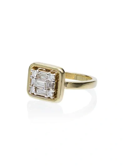 Mindi Mond Yellow Gold Clarity Framed Diamond Ring In Metallic
