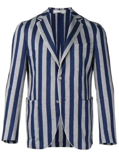 0909 Striped Blazer In Blue
