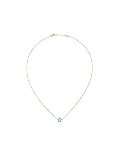Rosa De La Cruz Turquoise Star Charm Gold Necklace In Metallic