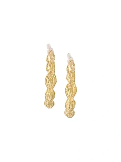 Wouters & Hendrix Gold 18kt Yellow Gold Sculpted Hoop Earrings In Metallic