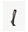 Wolford Womens Black Individual 10 Stretch-woven Knee-highs