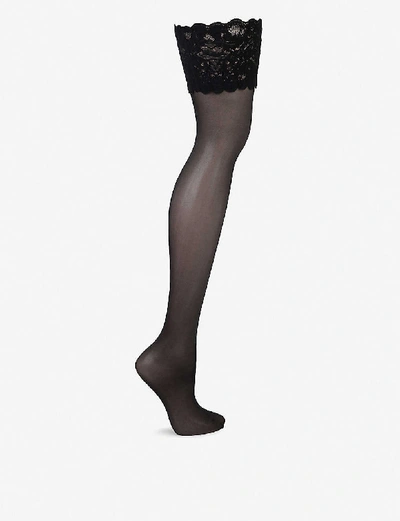 Wolford Womens Black Satin Touch 20 Hold-ups