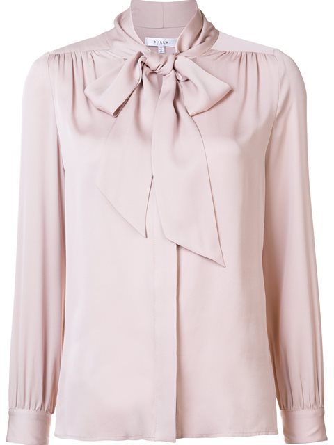Milly Pussy-bow Neck Blouse | ModeSens