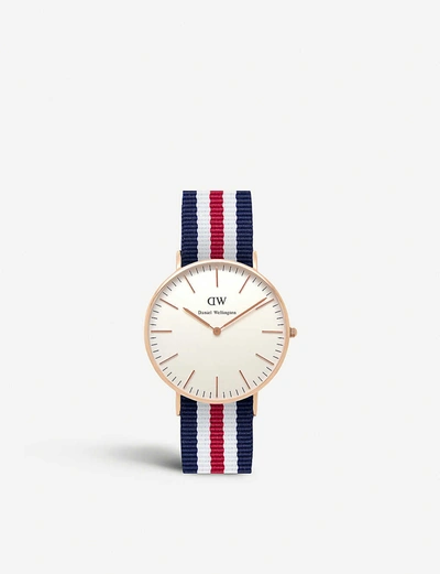 Daniel Wellington Classic Canterbury Stainless Steel Watch 36mm In White