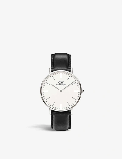 Daniel Wellington Mens White Classic Sheffield Stainless Steel Watch 40mm