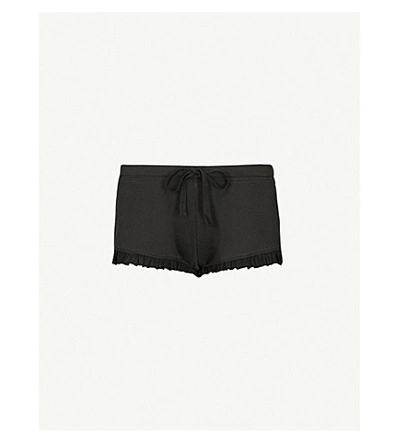 Skin Raffaela Cotton Pyjama Shorts In Black