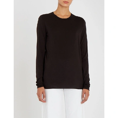 Skin Long-sleeved Pima-cotton Jersey Top In Black