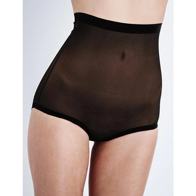 Wolford Womens Black High-rise Tulle Control Briefs