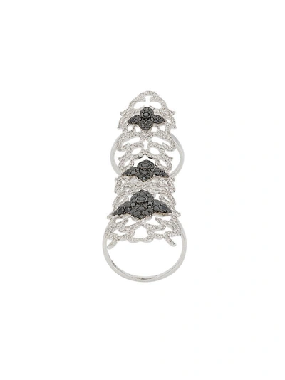 Elise Dray Embellished Cuff Ring In Metallic