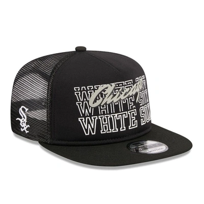 New Era Black Chicago White Sox  Street Team A-frame Trucker 9fifty Snapback Hat