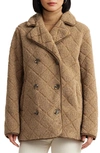 Lauren Ralph Lauren Faux Shearling Peacoat In Classic Camel