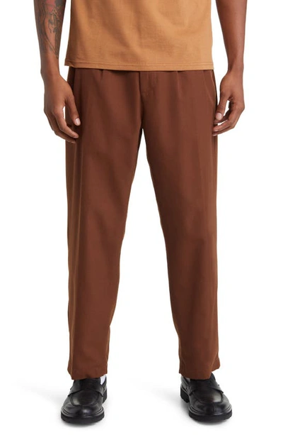 Obey Fubar Relaxed Fit Pleated Pants In Sepia