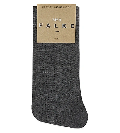 Falke Womens 3705 Asphalt No 2 Silk Socks In 3705 Asphalt (grey)