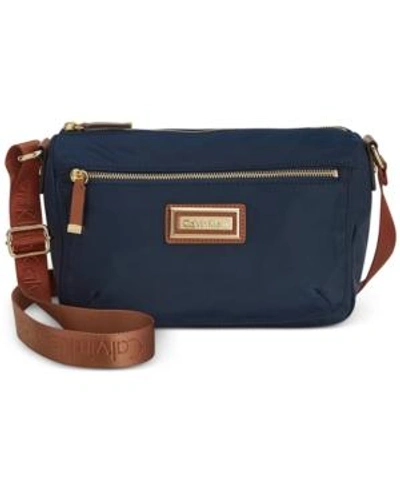 Calvin Klein Belfast Crossbody In Navy/gold