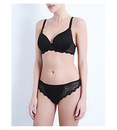Simone Perele Womens Black Caresse 3d Spacer And Stretch-lace Underwired Plunge Bra