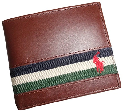 Polo Ralph Lauren Men's Ribbon Leather Brown Bifold Wallet | ModeSens