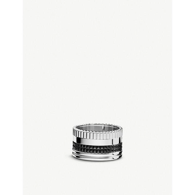 Boucheron Quatre 18ct White-gold With Pvd Ring In Silver