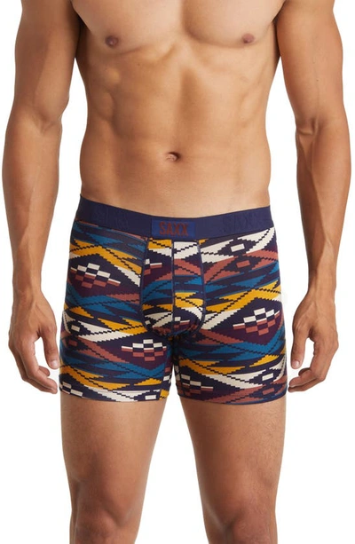 Saxx Vibe Boxer Briefs In Asher Geo- Ocean Multi