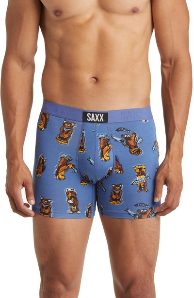 Saxx Vibe Boxer Briefs In Stumpy- Blue