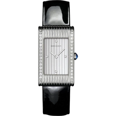 Boucheron Women's Wa030405 Reflet Medium Stainless-steel, Diamond And Sapphire Cabochon Watch