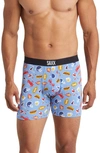 Saxx Ultra Super Soft Relaxed Fit Boxer Briefs In Football Gamer- Blue