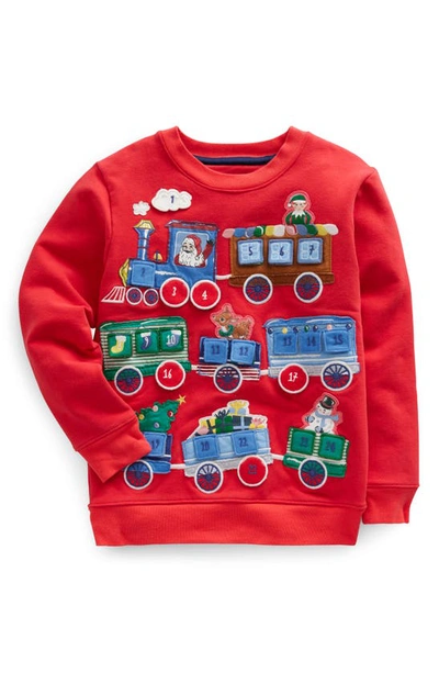 Mini Boden Kids' Advent Calendar Crewneck Sweatshirt In Red