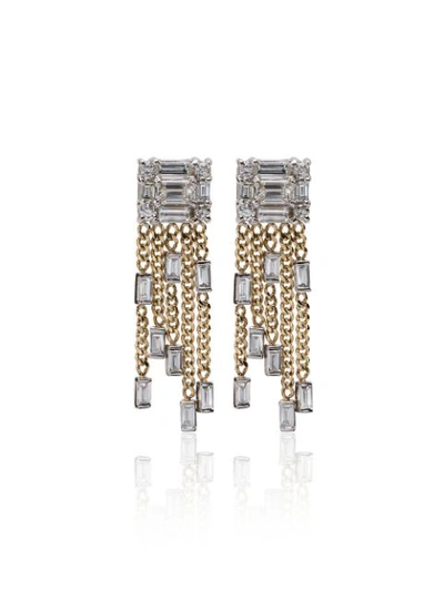 Mindi Mond 18k Yellow Gold Clarity 5 Strand Diamond Tassel Earrings In Metallic